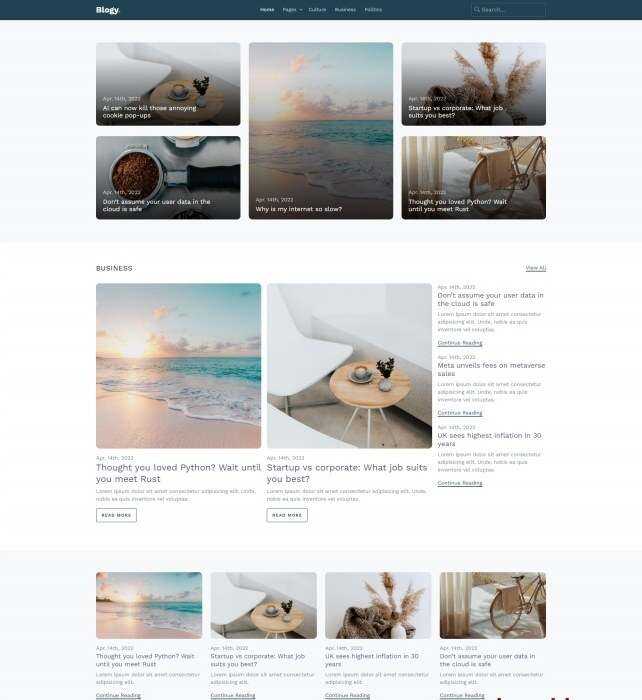 HTML5博客资讯新闻分享网站模板 - 天能资源