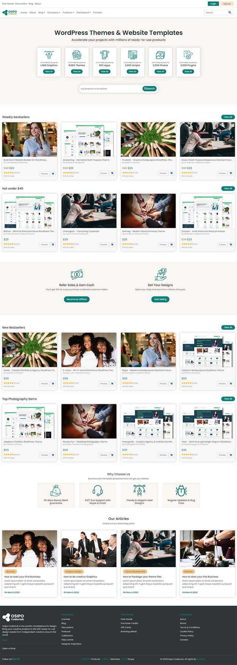 国外虚拟素材下载类网站html模板 - 天能资源
