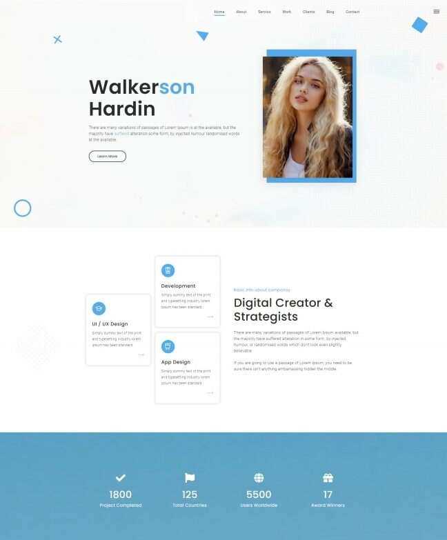 个人设计师工作室宣传网页模板 - 天能资源