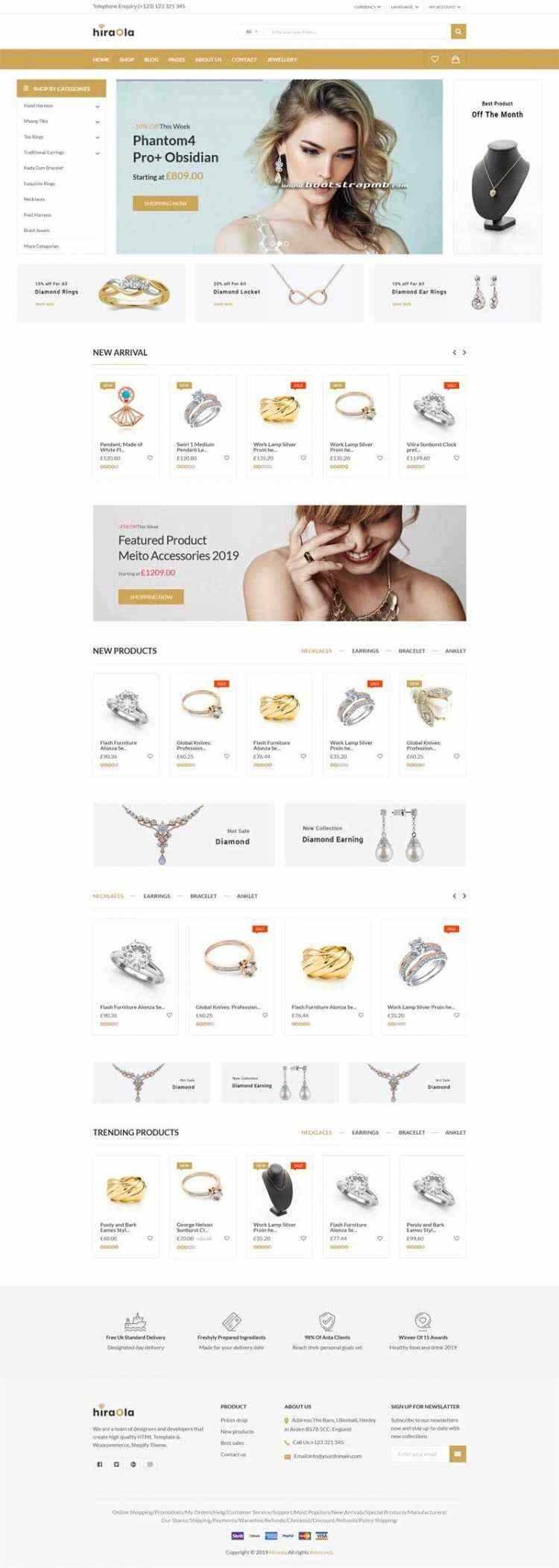 Bootstrap响应式英文珠宝首饰电商 - 天能资源