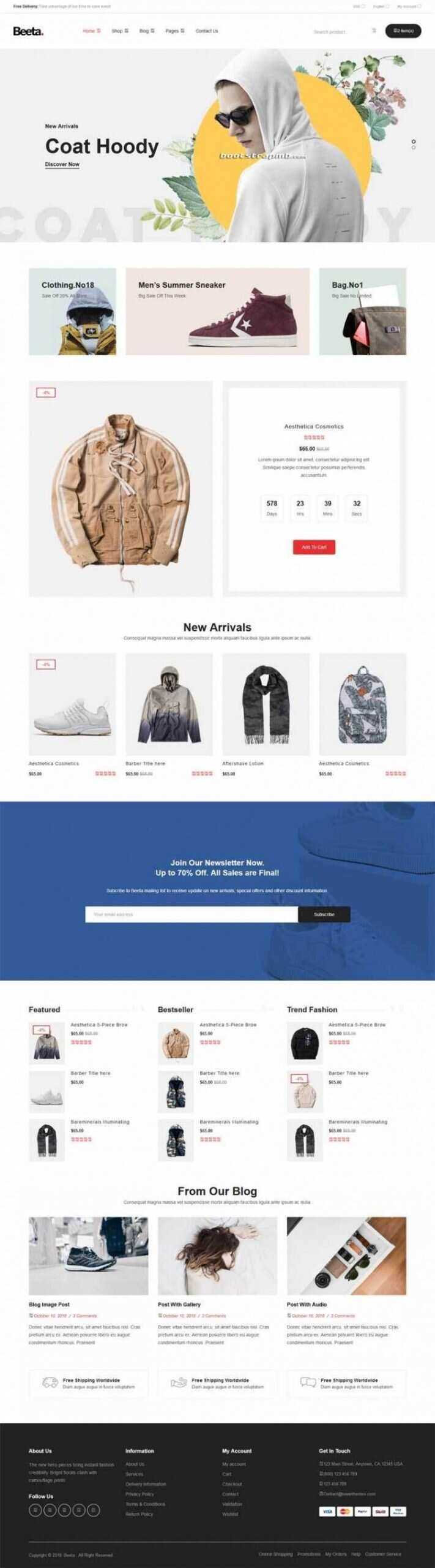 多功能电子商务Bootstrap4响应式HTML5 - 天能资源