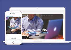 简洁网页设计工作室网站模板 - 天能资源