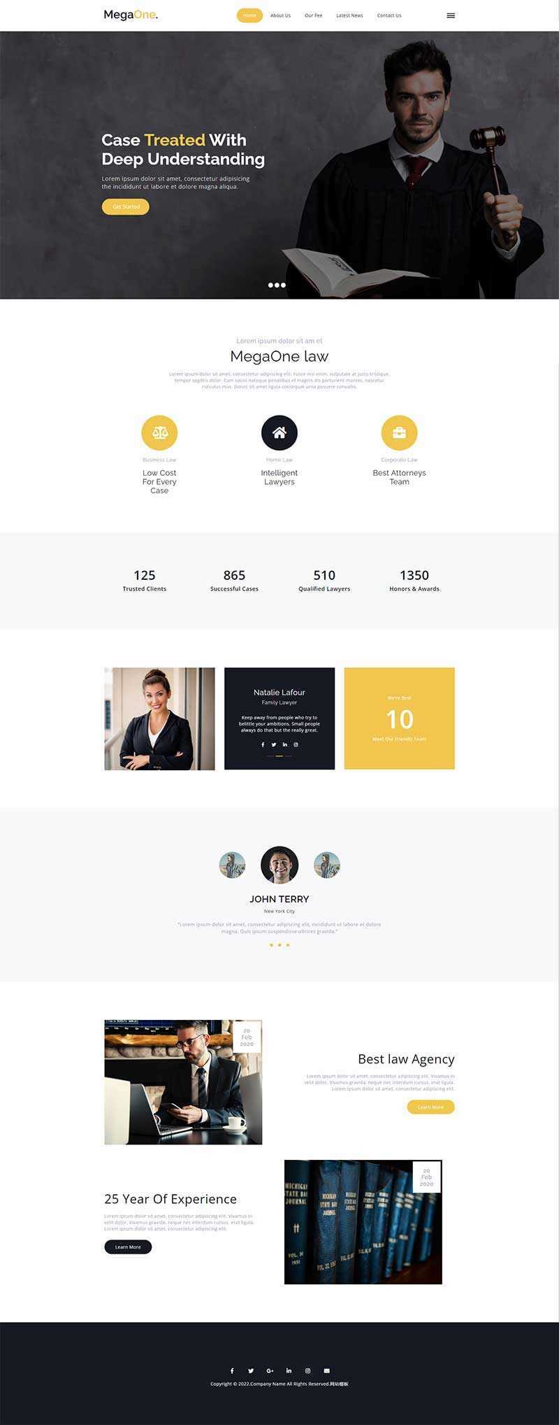 法律咨询服务机构HTML5网站模板 - 天能资源