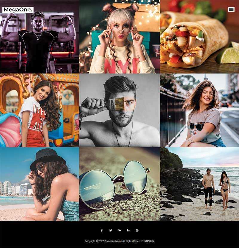 创意摄影作品图片集分享网站html模板 - 天能资源