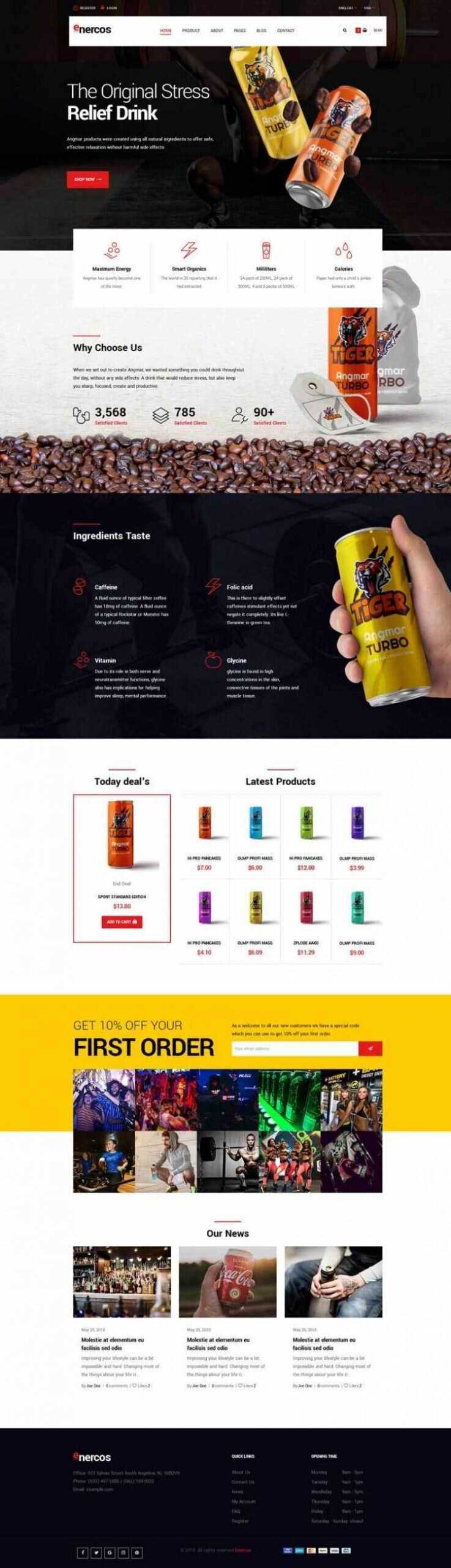 大气响应式运动饮料品牌商城html模板 - 天能资源