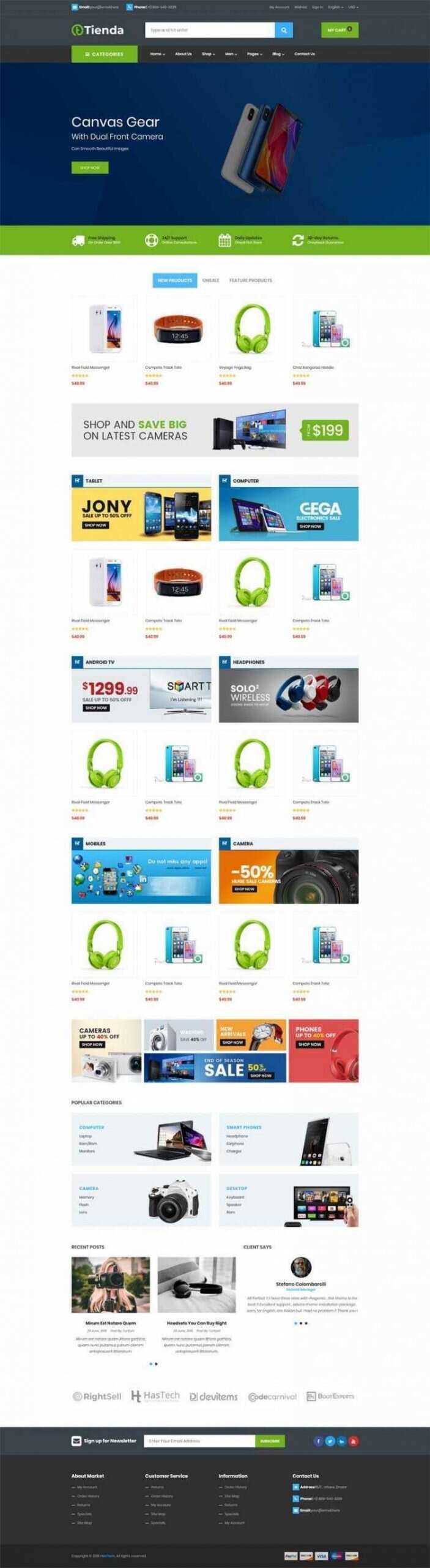 Bootstrap4手机数码商城响应式前端 - 天能资源