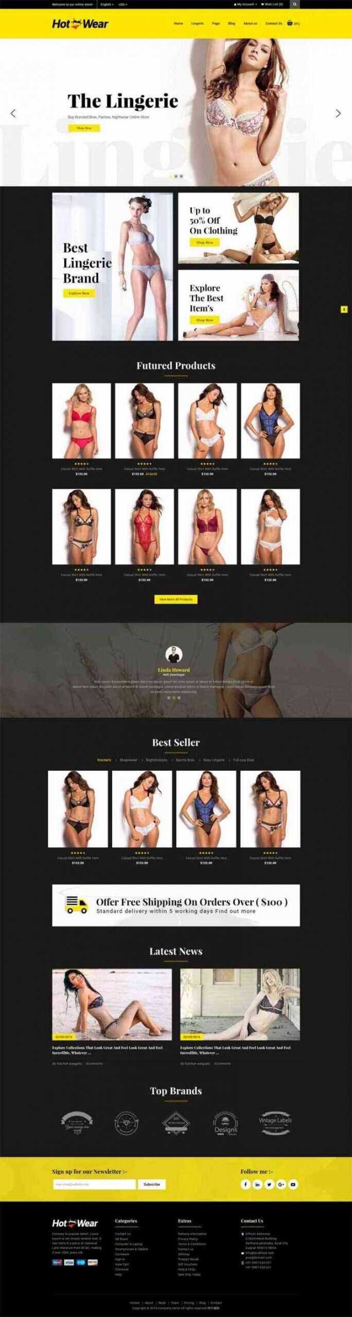 bootstrap响应式时尚女性内衣内裤购物商城网站 - 天能资源