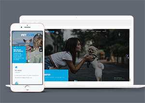 宽屏宠物狗医院类网站模板下载 - 天能资源