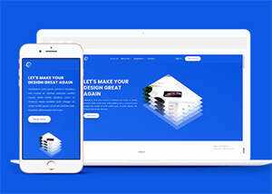 蓝色手机应用设计网站模板下载 - 天能资源