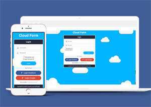 宽屏白云背景登录页网站模板下载 - 天能资源