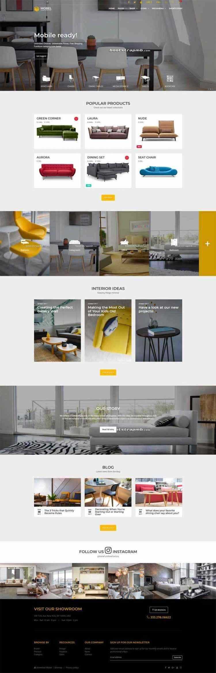 Bootstrap响应式在线家具商城电商网站 - 天能资源