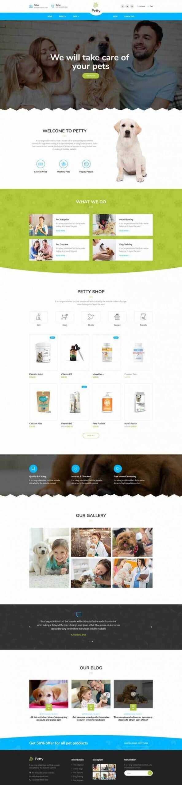 Bootstrap扁平响应式宠物商店宠物医院网站 - 天能资源