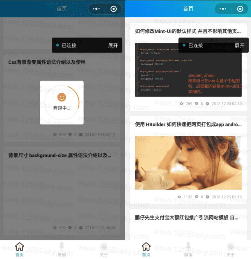 emlog蔚蓝模板开源微信小程序 - 天能资源