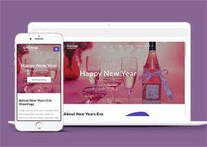 响应式新年快乐专题页面模板 - 天能资源