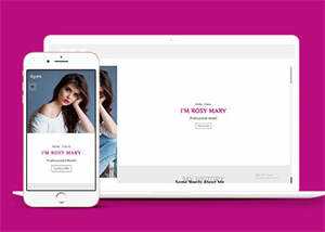 响应式左侧固定模特网站模板 - 天能资源