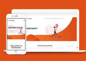 橙色运动计步APP网站模板下载 - 天能资源