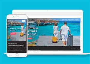 简约酒店度假别墅网站模板源码 - 天能资源