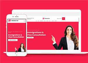 宽屏移民中介公司响应式网站模板下载 - 天能资源