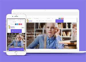 紫色英语在线教育网站模板下载 - 天能资源