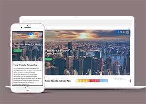 响应式宽屏外墙装修网站模板 - 天能资源