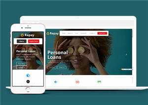 宽屏借贷企业服务响应式网页模板下载 - 天能资源