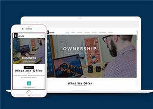 简洁企业服务执行动态HTML网页模板下载 - 天能资源