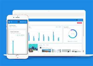 蓝色清爽后台UI前端类网页模板 - 天能资源