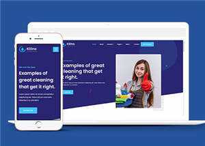 简约保洁公司网页模板源码下载 - 天能资源