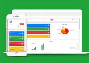 管理面板扁平响应式Web模板下载 - 天能资源