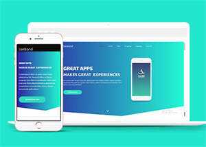 蓝色手机app单页HTML5模板下载 - 天能资源