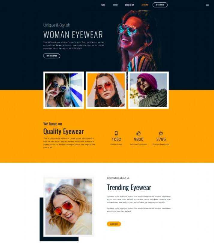 时尚女士墨镜品牌宣传网站html模板 - 天能资源