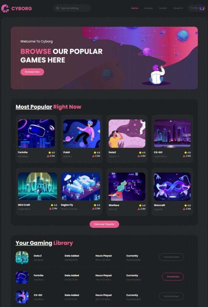 HTML5热门游戏体验宣传网站模板 - 天能资源