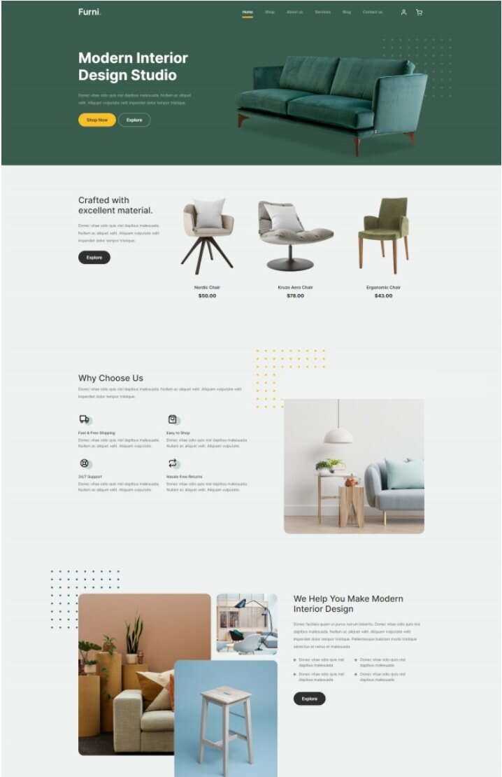 现代室内设计工作室网站html模板 - 天能资源