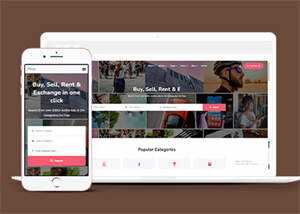 简约型分类商店平台网站模板下载 - 天能资源