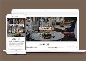 宽屏国外餐厅美食网站模板下载 - 天能资源