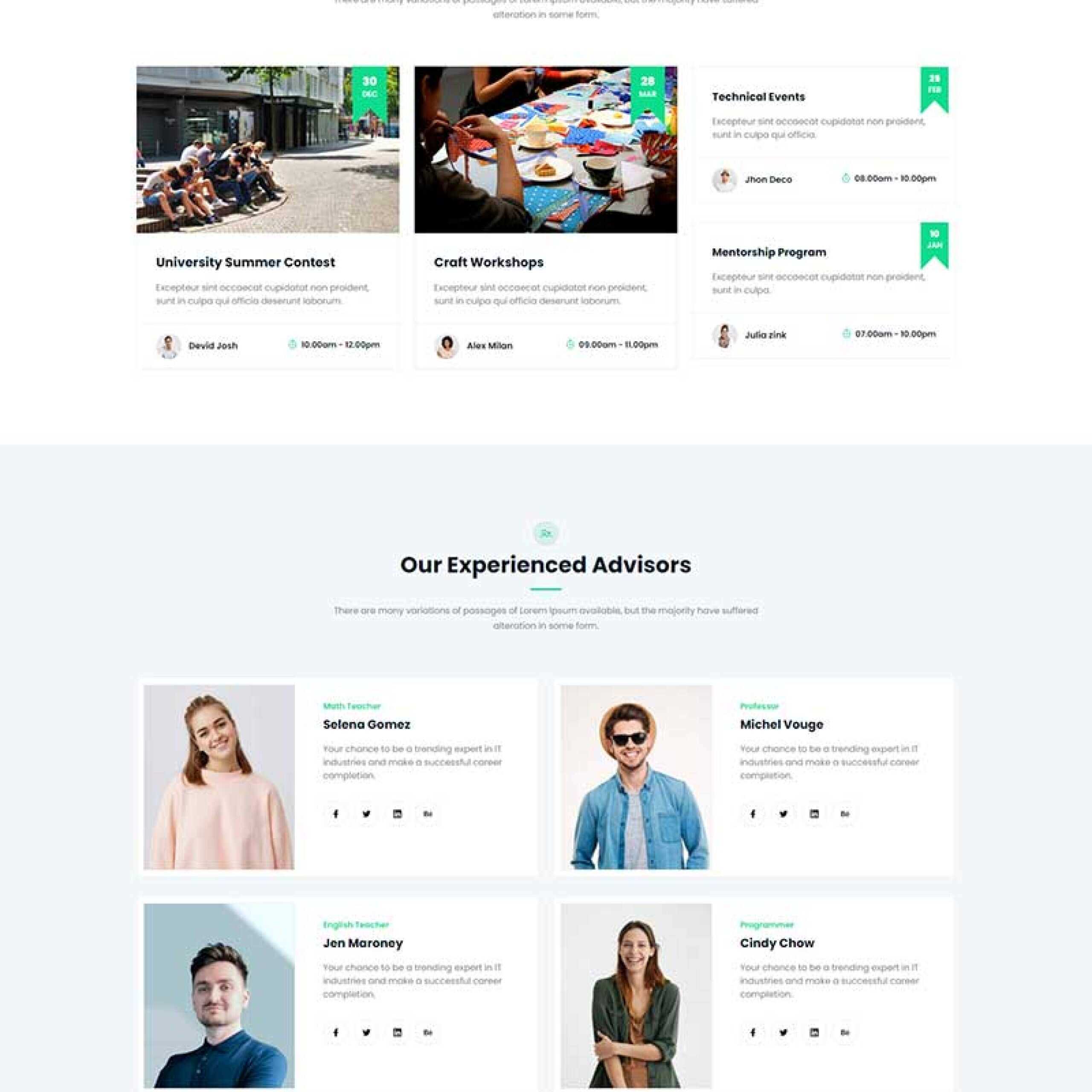 绿色响应式在线课程教育HTML5网站模板 - 天能资源