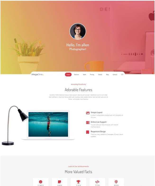 响应式个人简历作品展示网页模板 - 天能资源