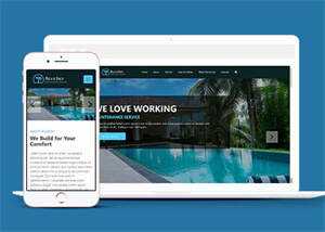 海滩度假山庄酒店网站模板下载 - 天能资源