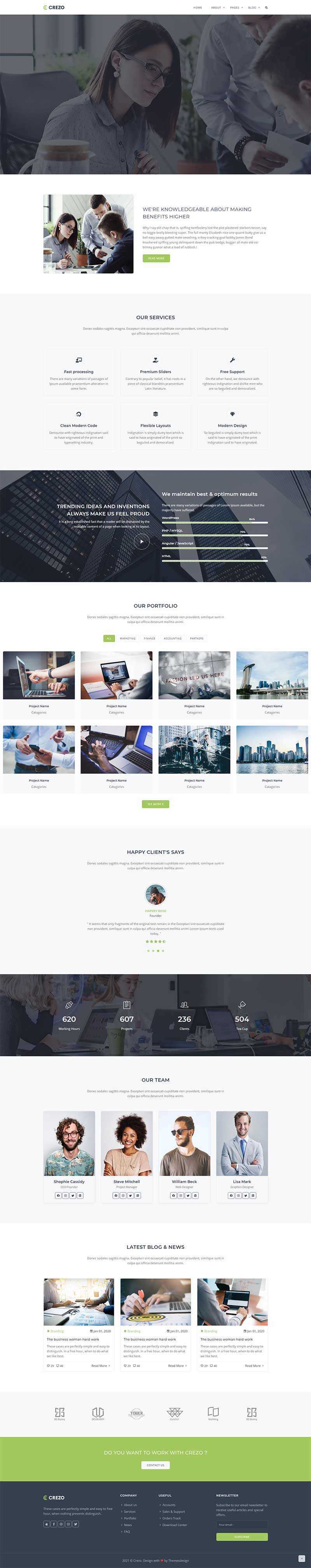 Bootstrap多用途的商业公司展示HTML5模板 - 天能资源