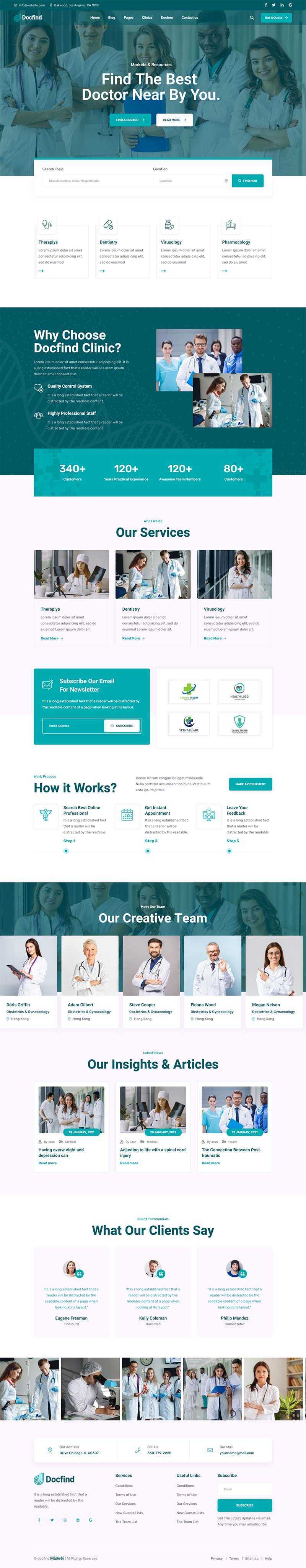 响应式在线医生咨询服务主页HTML模板 - 天能资源