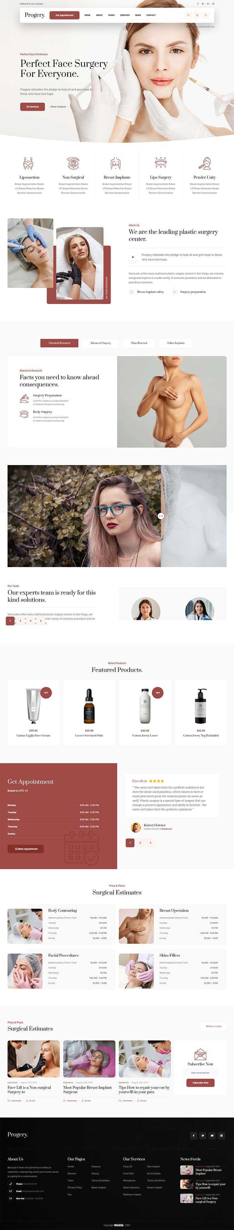 咖啡色整形美容外科医院主页html5模板 - 天能资源