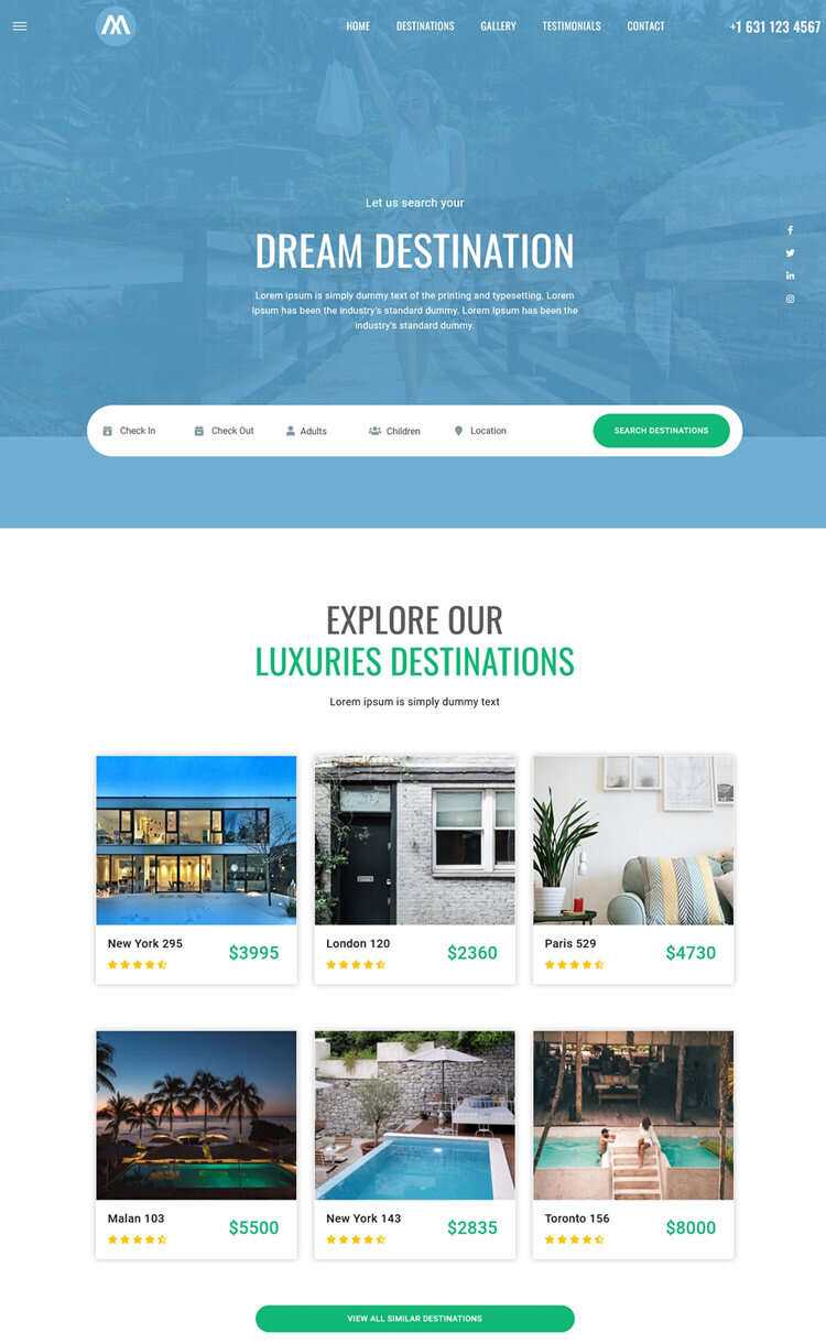 环球旅行酒店预定网站html5模板 - 天能资源