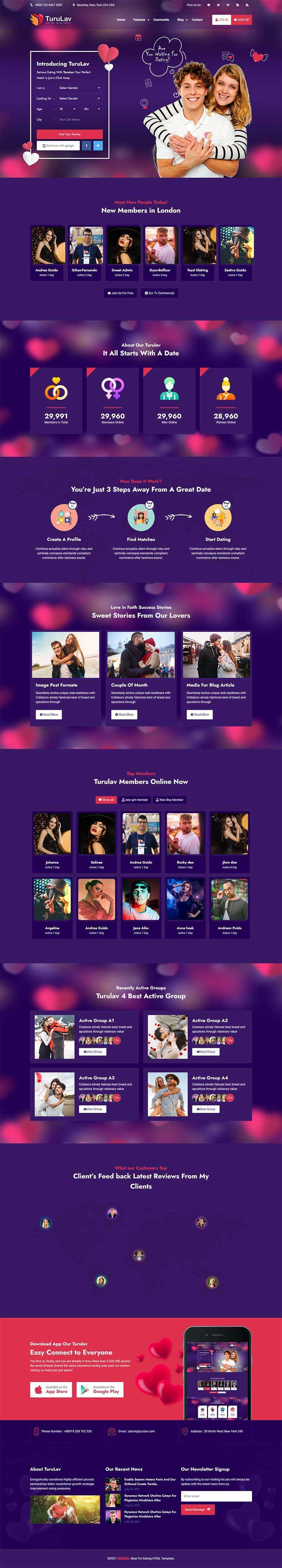 bootstrap交友社交平台响应式网站html模板 - 天能资源