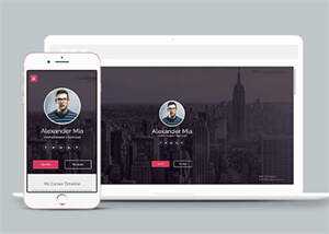 侧边栏导航简历介绍类网站模板 - 天能资源