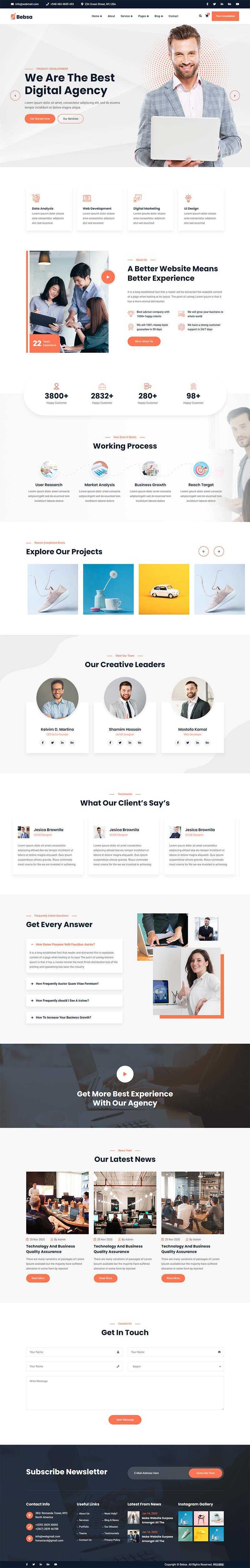 bootstrap4多用途的咨询公司业务展示html模板 - 天能资源