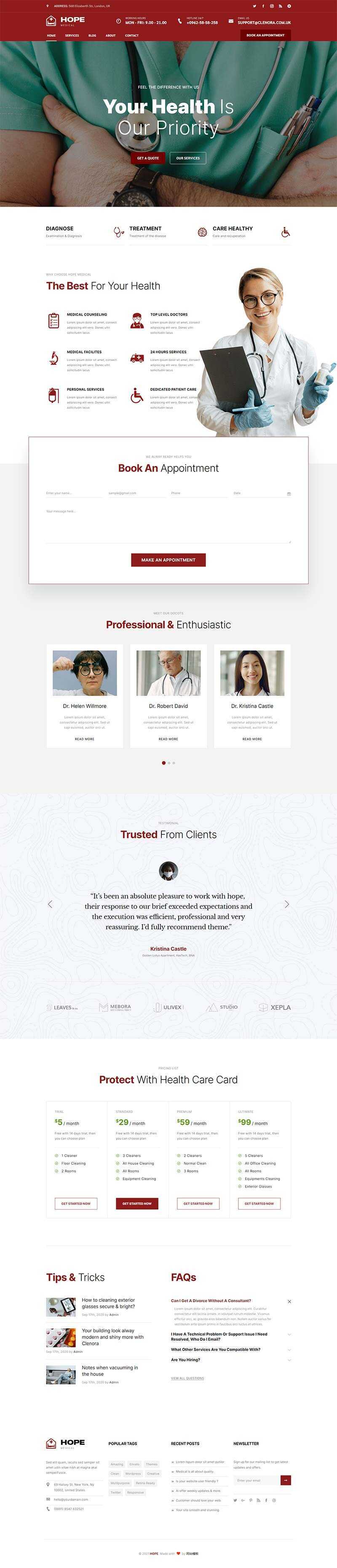 bootstrap牙科医院门诊医疗服务网站HTML5模板 - 天能资源