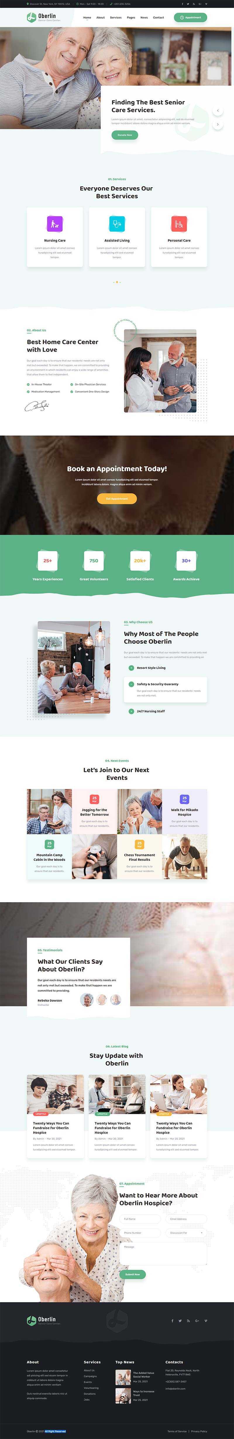 响应式养老院护理机构官网html5模板 - 天能资源