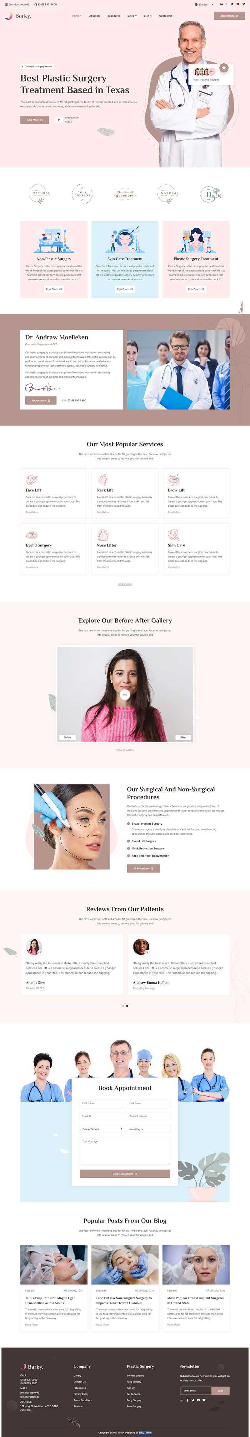 bootstrap粉红色美容整形医院官网HTML模板 - 天能资源