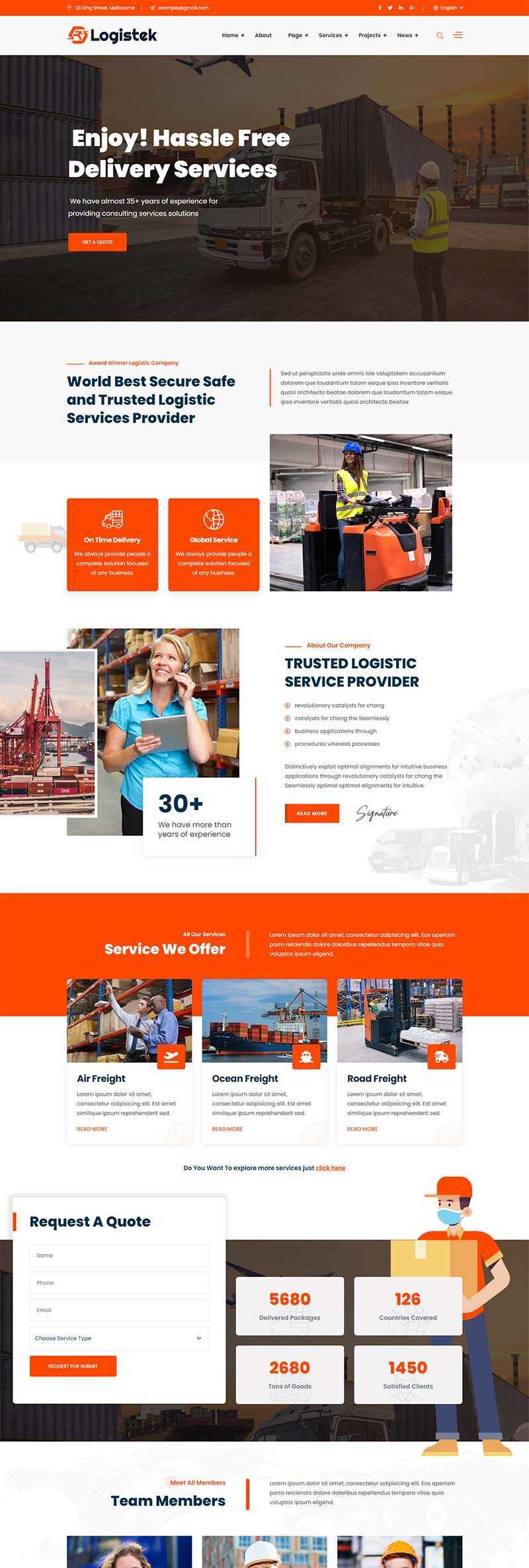 响应式物流运输快递企业网站html模板 - 天能资源