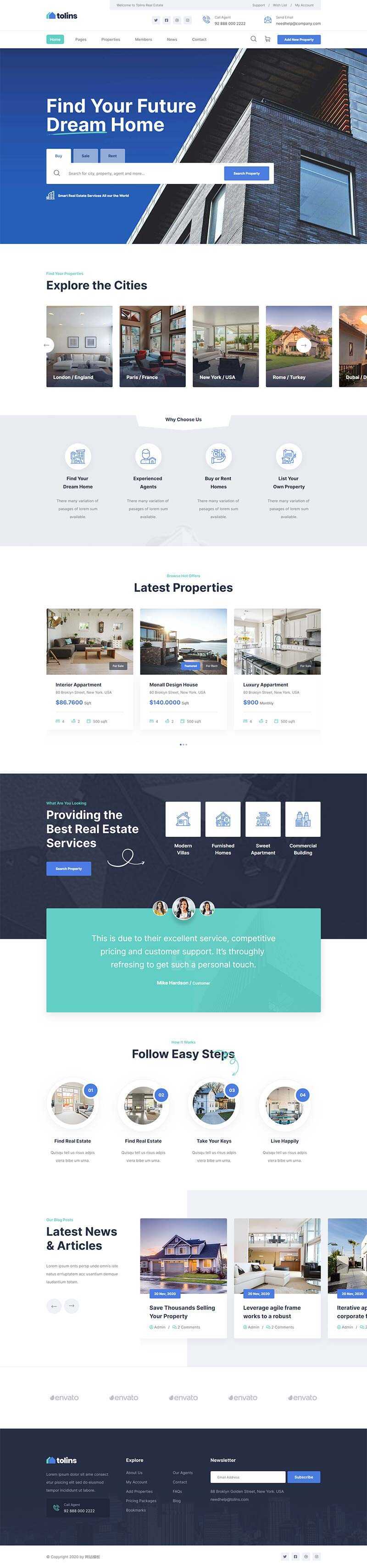 bootstrap二手房房地产业务销售网站HTML模板 - 天能资源